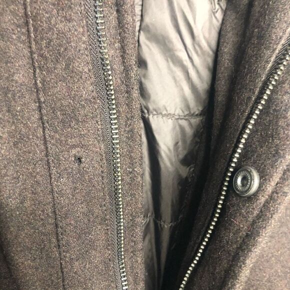Michael Kors Men’s Brown Wool Peacoat 2-in-1 Built In Coat Jacket Large L - Picture 4 of 7